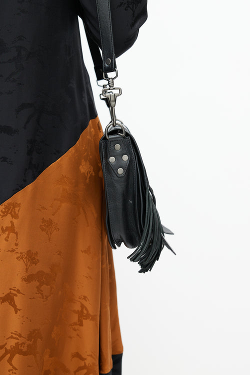 Proenza Schouler Black PS1 Leather Fringe Bag
