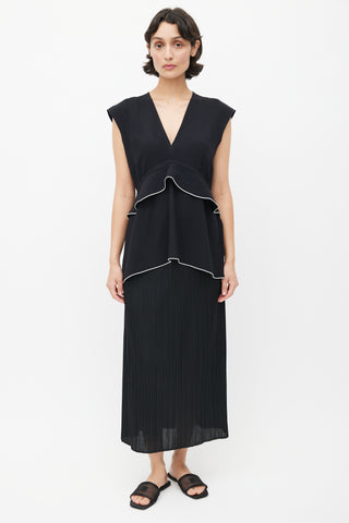 Proenza Schouler Black & White Ruffled Top