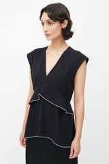 Proenza Schouler Black & White Ruffled Top