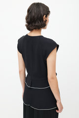 Proenza Schouler Black & White Ruffled Top