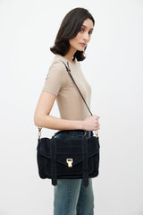 Proenza Schouler Navy Suede PS1 Satchel Bag