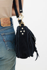 Proenza Schouler Navy Suede PS1 Satchel Bag