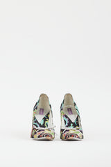 Emilio Pucci Black & Multi Satin Patterned Heel