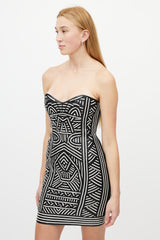Emilio Pucci Black & White Geometric Patent Dress