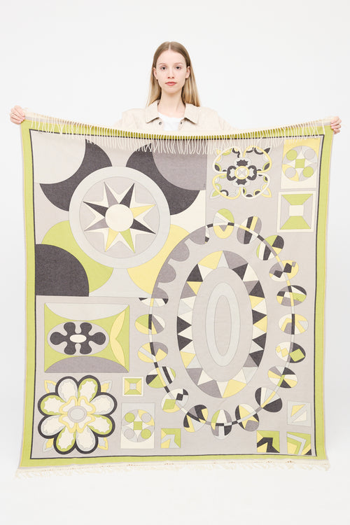 Emilio Pucci Cream & Multi Cashmere Shawl