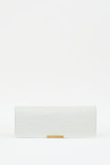 Emilio Pucci White Embossed Leather Clutch
