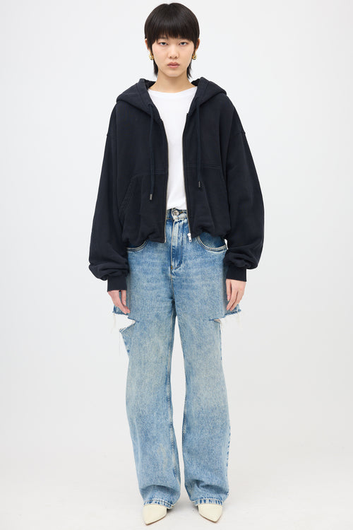 R13 Balloon Zip Up Hoodie