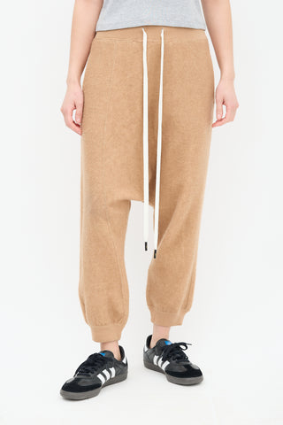 R13 Beige Drop Seat Twister Sweatpant