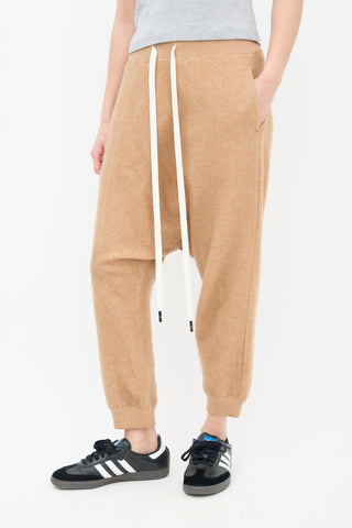 R13 Beige Drop Seat Twister Sweatpant