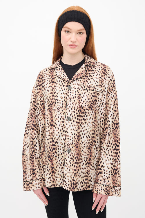 R13 Beige & Black Printed PJ Shirt