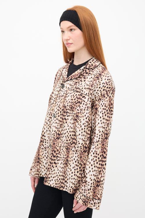 R13 Beige & Black Printed PJ Shirt