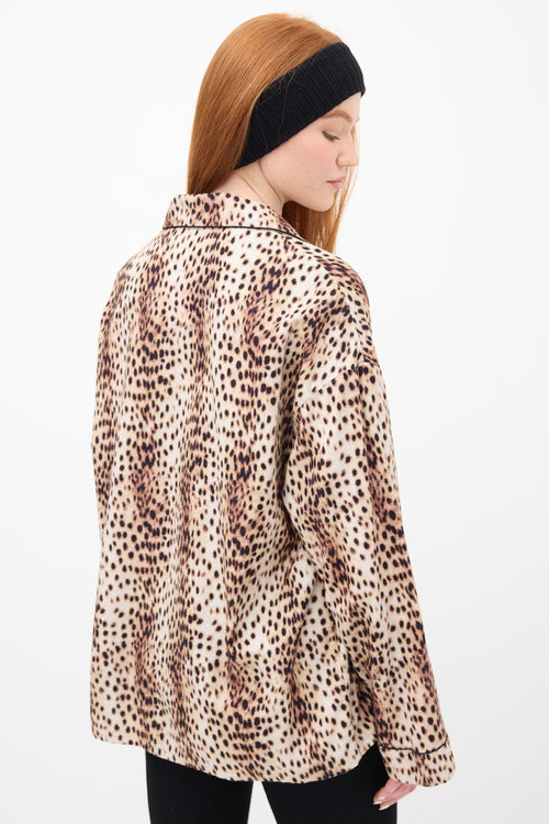 R13 Beige & Black Printed PJ Shirt