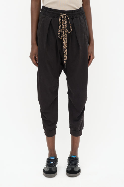 R13 Black Drop Seat Harem Sweatpant