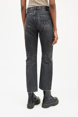 R13 Black Washed Courtney Slim Jean
