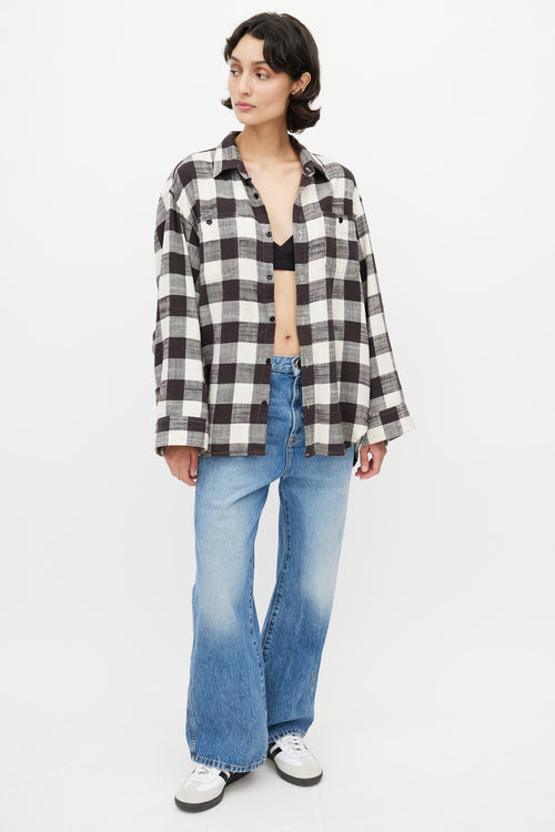 R13 Black & White Plaid Shirt