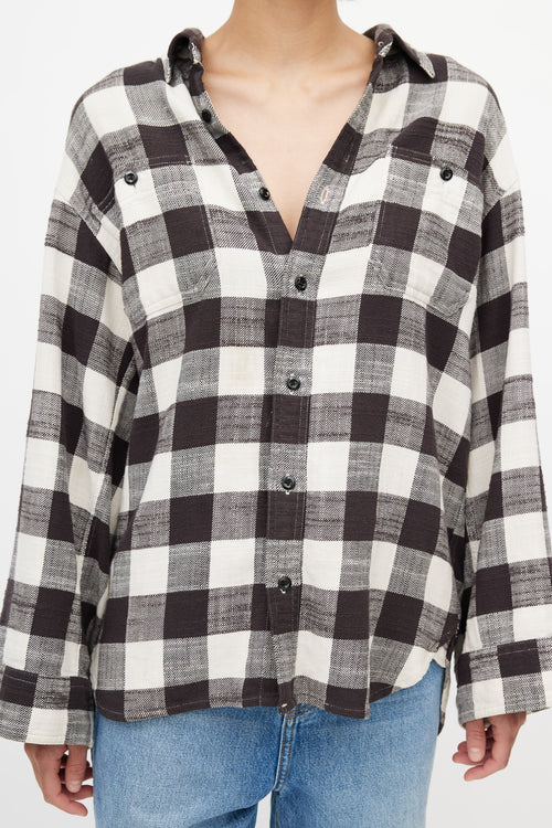 R13 Black & White Plaid Shirt