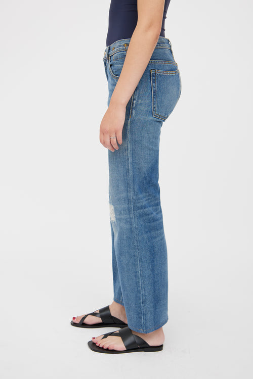 R13 Blue Medium Wash Wide Leg Jean