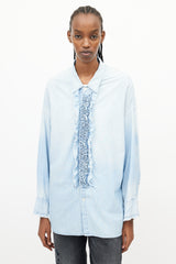 R13 Blue Drop Neck Tuxedo Shirt VSP Consignment