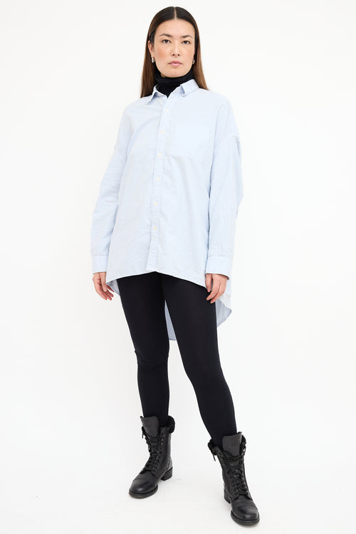 R13 White & Blue Striped Shirt