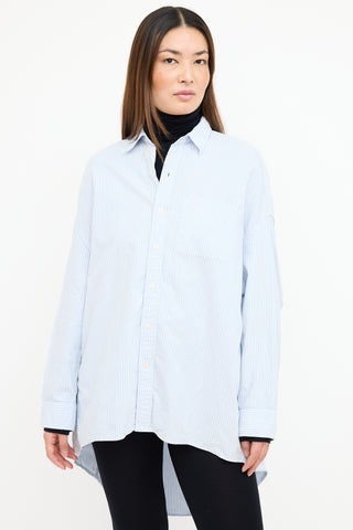 R13 White & Blue Striped Shirt