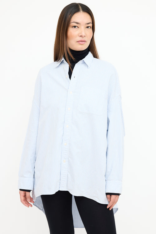 R13 White & Blue Striped Shirt