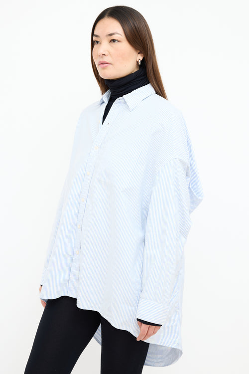 R13 White & Blue Striped Shirt