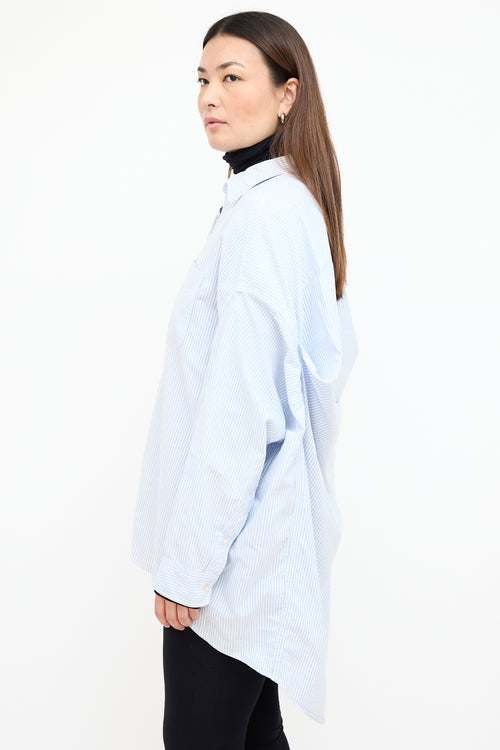 R13 White & Blue Striped Shirt