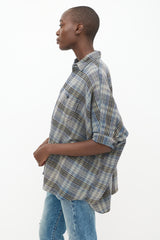 R13 Blue & Multicolour Plaid Shirt