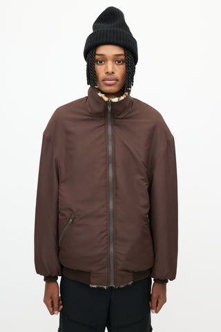R13 Brown & Black Oversized Reversible Jacket