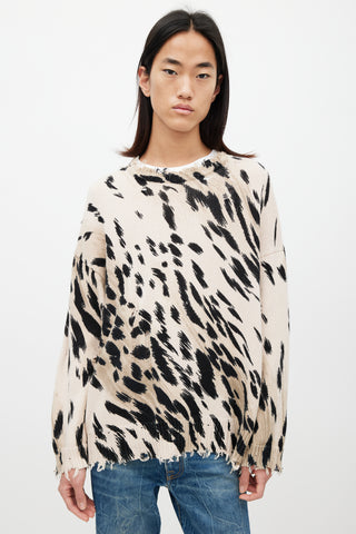 R13 Brown & Black Patterned Distressed Knit Sweater