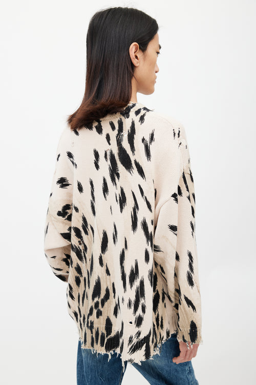 R13 Brown & Black Patterned Distressed Knit Sweater