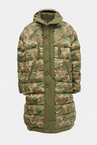 R13 Camo Reversible Puffer Coat