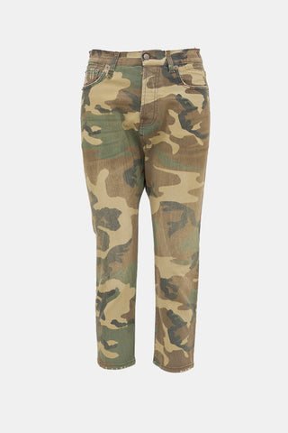 R13 Camouflage Tailored Drop Jeans