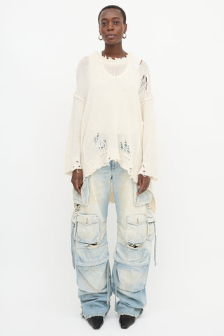R13 Cashmere Patti Distressed Sweater
