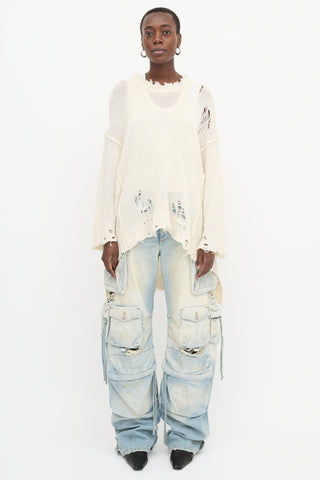 R13 Cashmere Patti Distressed Sweater