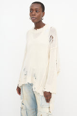 R13 Cashmere Patti Distressed Sweater