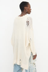 R13 Cashmere Patti Distressed Sweater