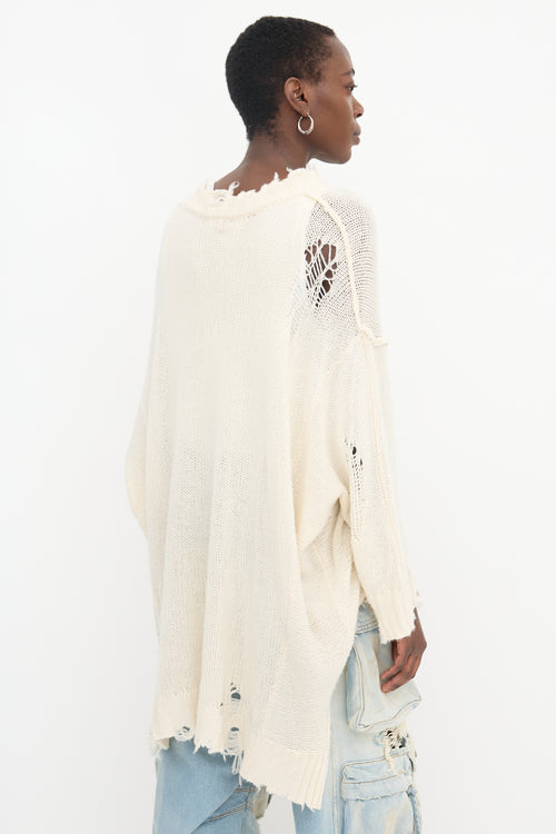 R13 Cashmere Patti Distressed Sweater