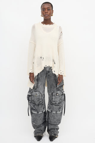 R13 Cashmere Patti Distressed Sweater