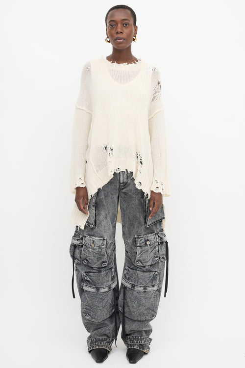 R13 Cashmere Patti Distressed Sweater