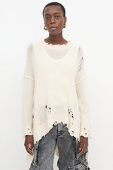 R13 Cashmere Patti Distressed Sweater