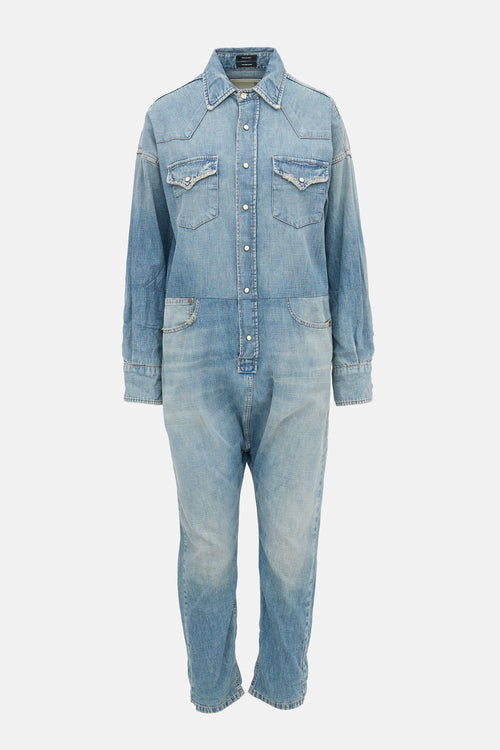 R13 Chambray Cowboy Drop Jumpsuit