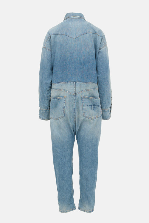 R13 Chambray Cowboy Drop Jumpsuit
