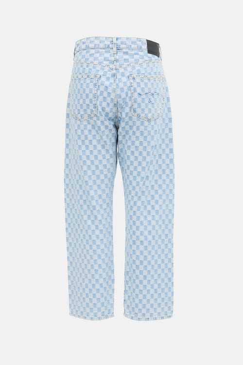 R13 Checkered Boyfriend Jeans