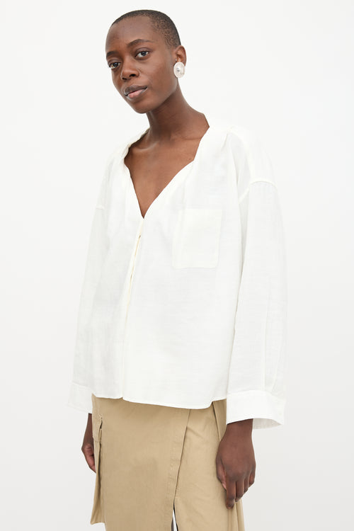 R13 Collarless Shirt