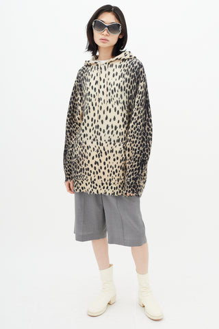 R13 Cream & Black Oversized Knit Hoodie