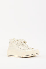 R13 Cream Canvas & Rubber Kurt Platform Sneaker