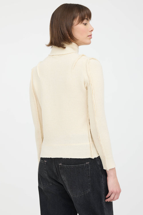 R17 Wool Knit Panelled Ribbed Sweater
