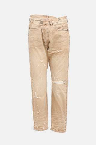 R13 Distressed Crossover Jeans