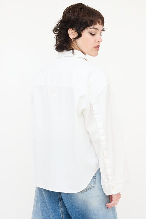 R13 Cropped Button Sleeve Shirt